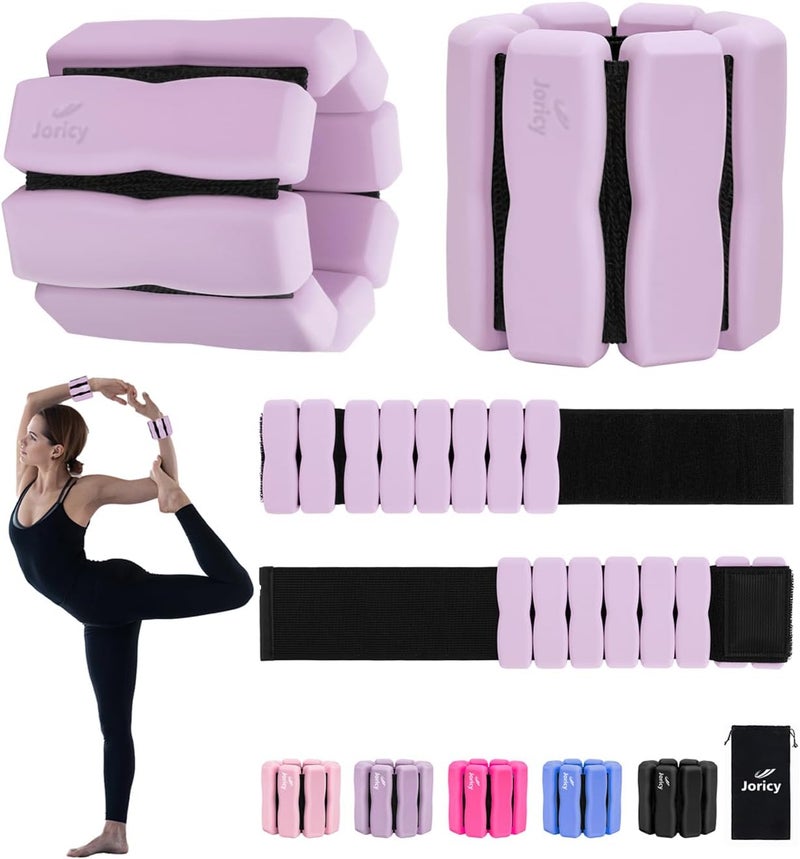 JORICY Wrist Ankle Weights for Women Men, Leg Arm Wrist Weights Bangles 1lb*2 1.5lb*2 2lb*2Wearable Weights Pilates Weighted Bracelet for Strength Training Walking Swimming Exercises Yoga Physical Therapy - Image 1
